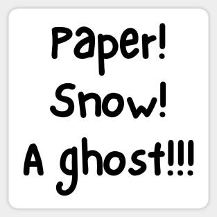 Paper, Snow, A Ghost! Sticker